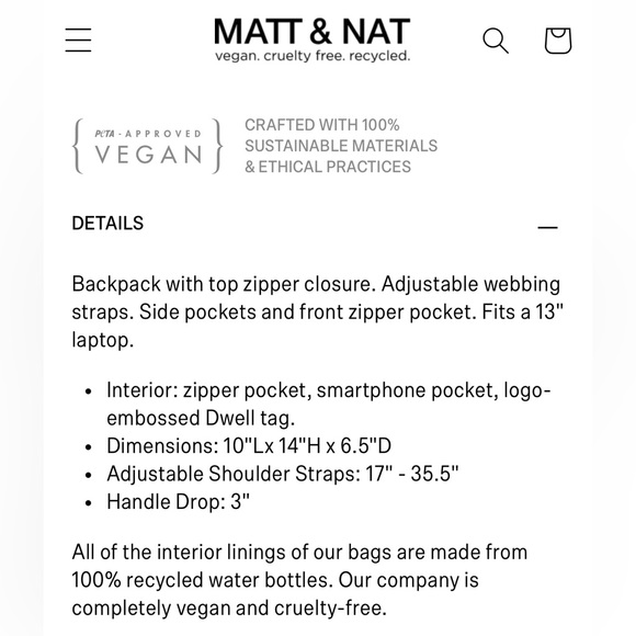 Matt & Nat Black Backpack - Picture 9 of 9